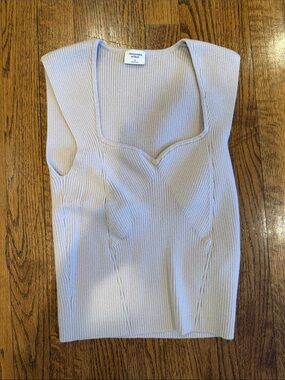 Abercrombie & Fitch Cream Ribbed Square-Neck Tank